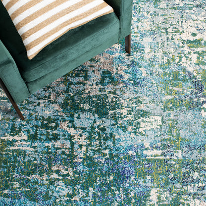 SAFAVIEH Area Rug 8x10 - Madison Collection - Large - Green & Turquoise, Modern Abstract Design, Non-Shedding & Easy Cleaning, Ideal for Living Room, Bedroom, Office, Dining Space (MAD471Y)