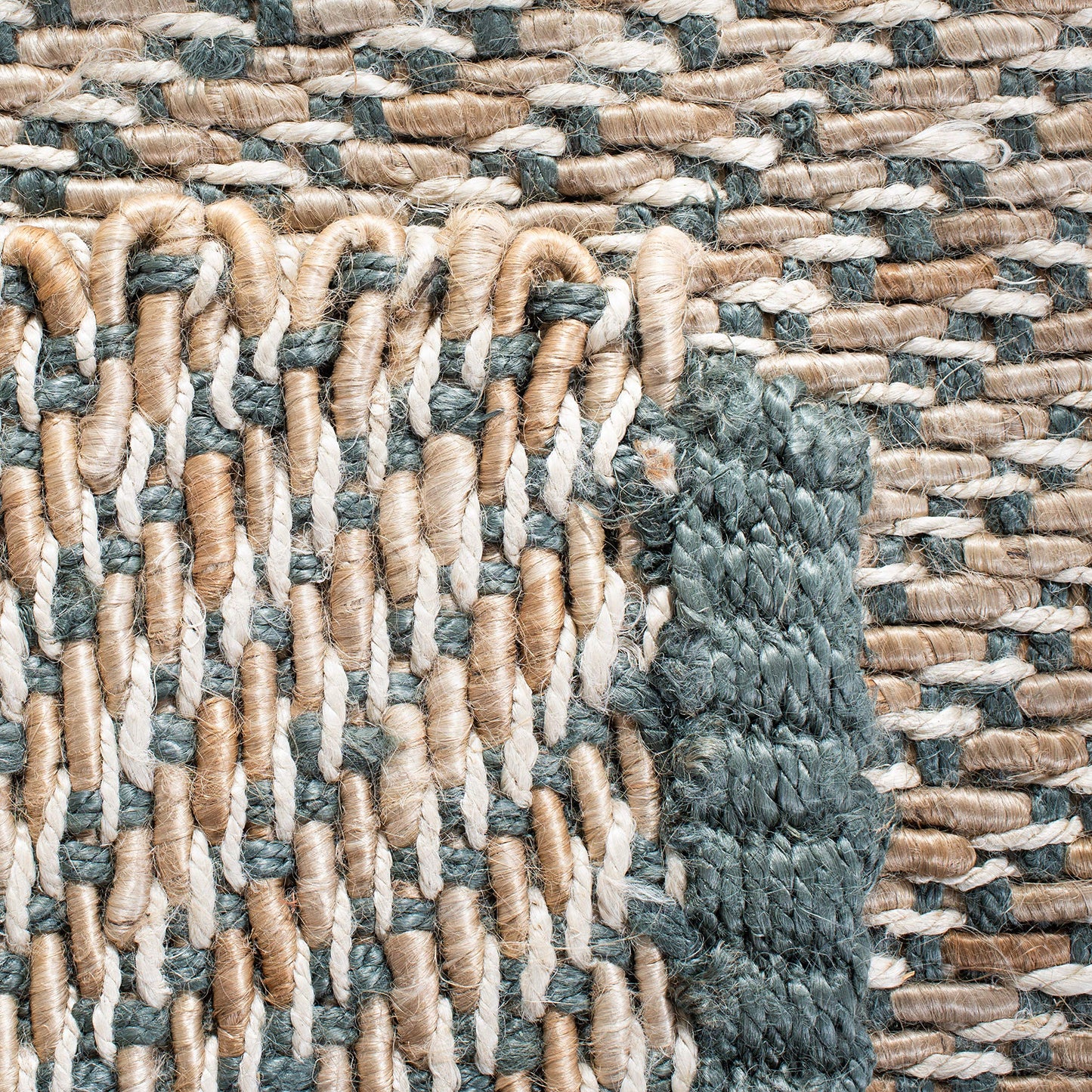 SAFAVIEH Natural Fiber Collection Area Rug - 9' x 12', Blue & Natural, Handmade Jute, Ideal for High Traffic Areas in Living Room, Bedroom (NF454A)