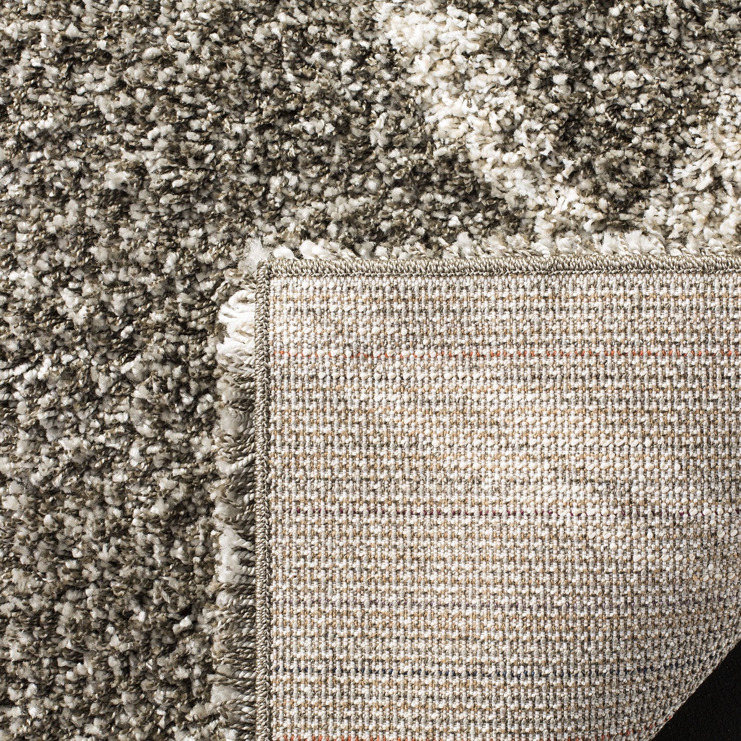 SAFAVIEH Hudson Shag Collection Accent Rug - 3' x 5', Grey & Ivory, Trellis Design, Non-Shedding & Easy Care, 2-inch Thick Ideal for High Traffic Areas in Entryway, Living Room, Bedroom (SGH329B)