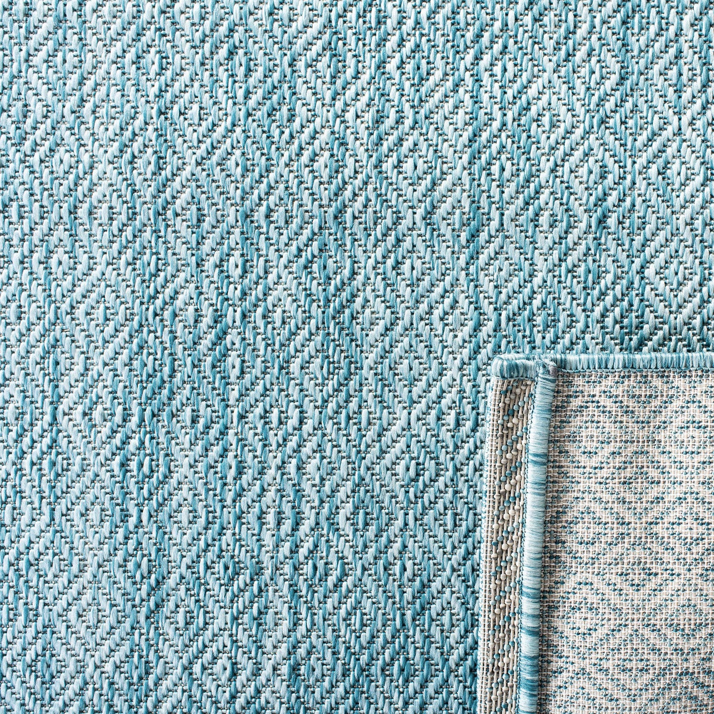 SAFAVIEH Courtyard Collection 6'7' x 9'6' Aqua CY8520 Indoor/ Outdoor Patio Backyard Mudroom Area Rug