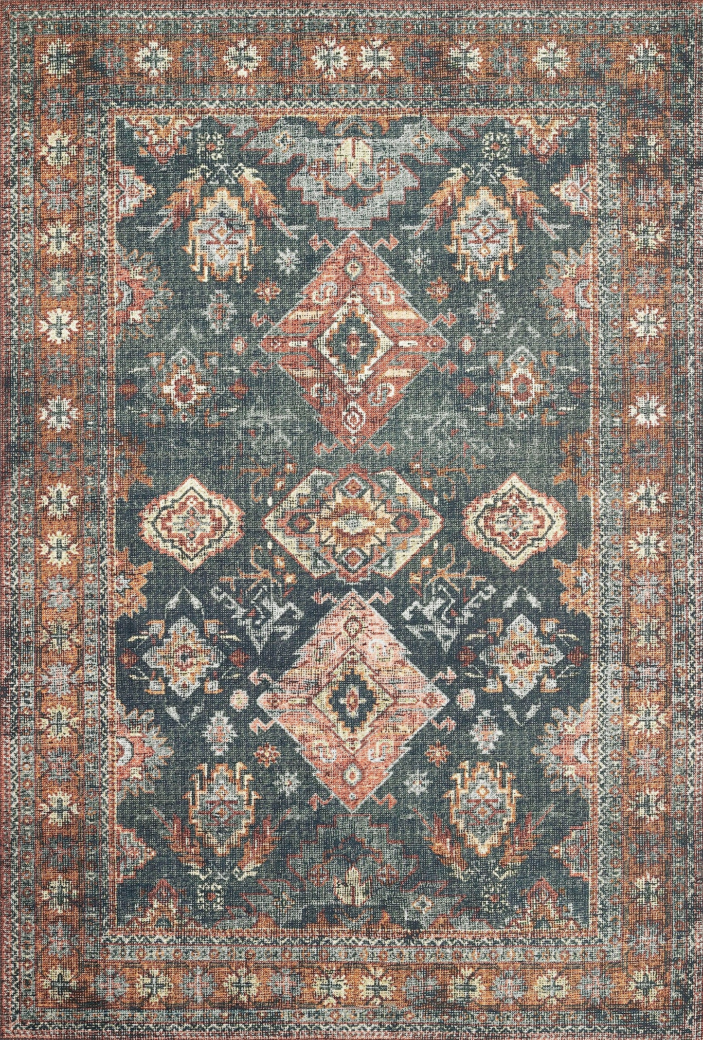 Loloi Skye Collection SKY-10 Sea/Rust 9'-0" x 12'-0" Area Rug