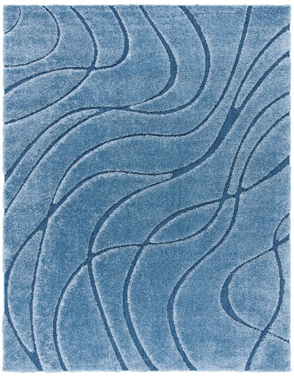 SAFAVIEH Florida Shag Collection Area Rug - 8'6" x 12', Light Blue & Blue, Non-Shedding & Easy Care, 1.2-inch Thick Ideal for High Traffic Areas in Living Room, Bedroom (SG471-6065)