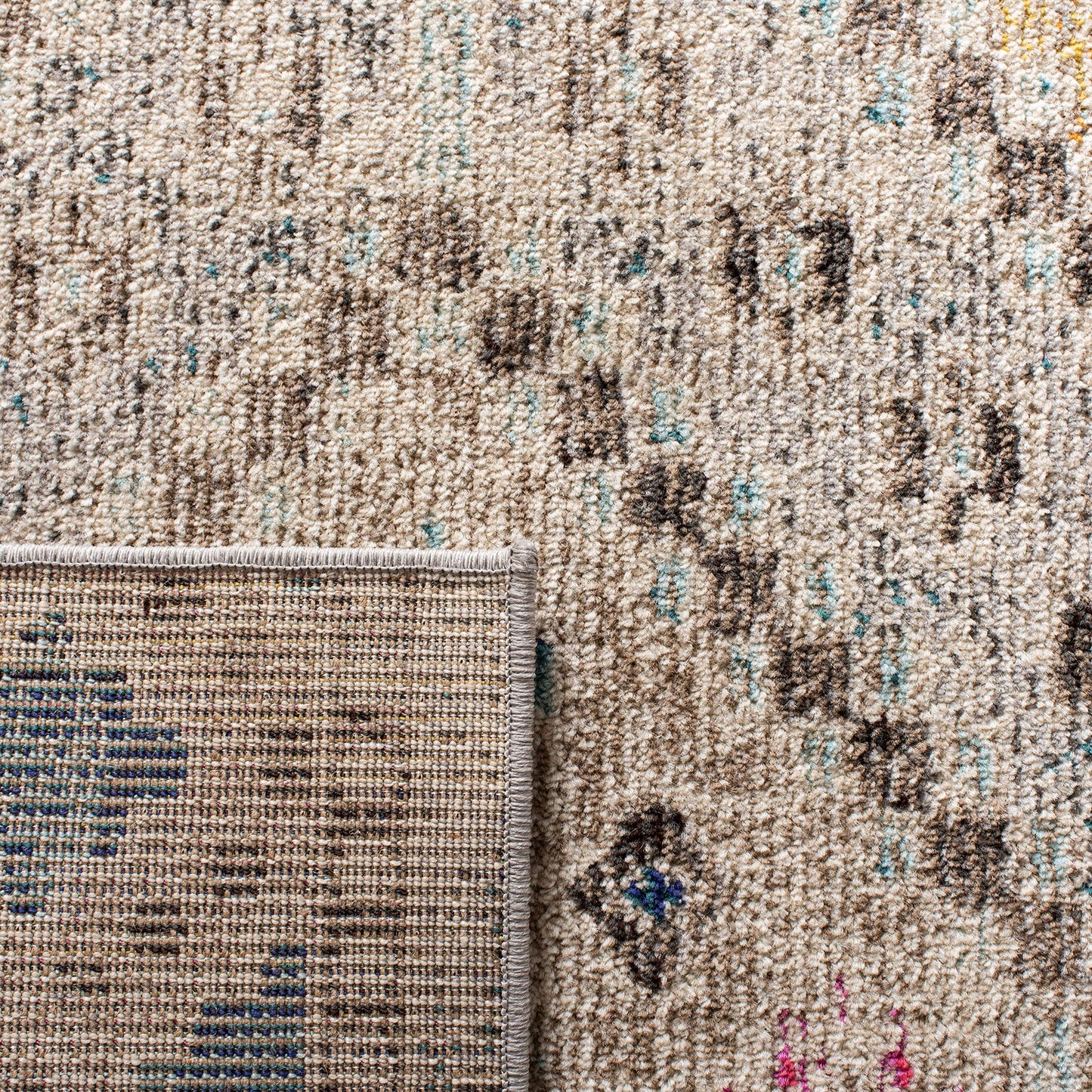 SAFAVIEH Area Rug 8x10 - Madison Collection - Large - Grey & Yellow, Boho Diamond Distressed Design, Non-Shedding & Easy Cleaning, Ideal for Living Room, Bedroom, Office, Dining Space (MAD418F)