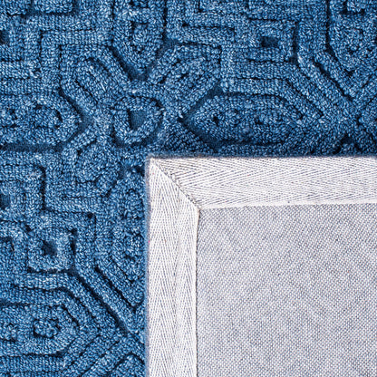 SAFAVIEH Area Rug 8x10 - Textural Collection - Large - Dark Blue, Handmade Wool, Ideal for Living Room, Bedroom, Office, Dining Space (TXT101N)