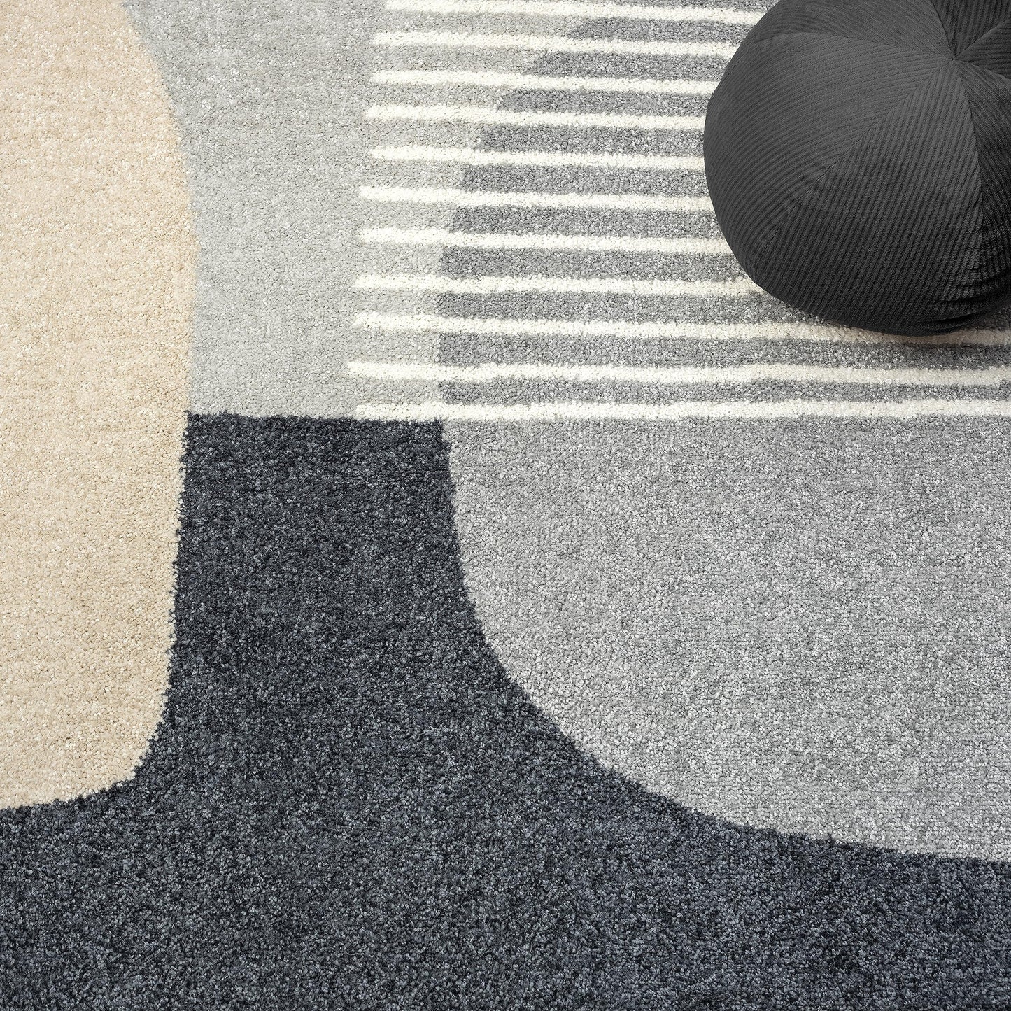 Abani Deco Collection Area Rug - Grey Minimalist Design -4' x 6' - Easy to Clean - Durable for Kids and Pets - Non-Shedding - Medium Pile - Soft Feel - for Living Room, Bedroom & Office