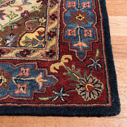 SAFAVIEH Heritage Collection Accent Rug - 4' x 6', Red & Multi, Handmade Traditional Oriental Wool, Ideal for High Traffic Areas in Entryway, Living Room, Bedroom (HG926A)