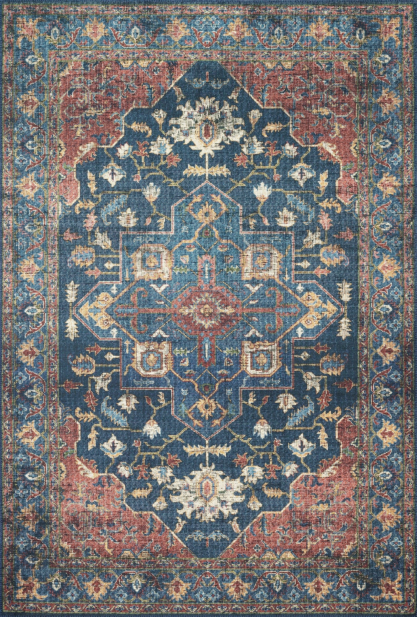 Loloi Skye Collection SKY-08 Denim/Brick 9'-0" x 12'-0" Area Rug