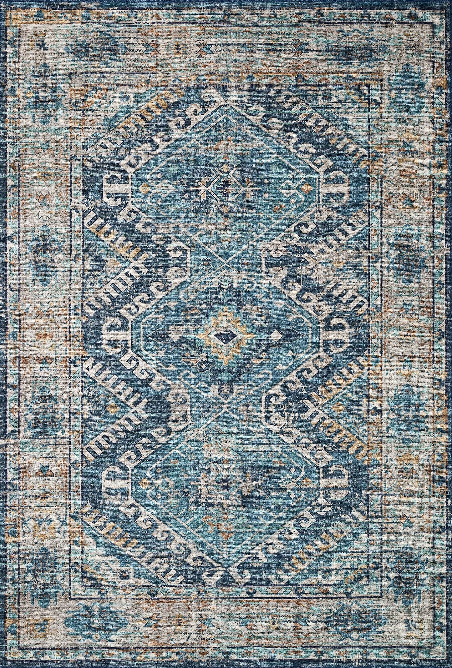 Loloi Skye Collection SKY-03 Denim/Natural 9'-0" x 12'-0" Area Rug